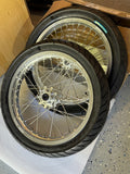 Talaria XXX / MX4, MX3, Sting - Supermoto Wheelset (Thick/Wide) - Chrome Silver / Gloss Black